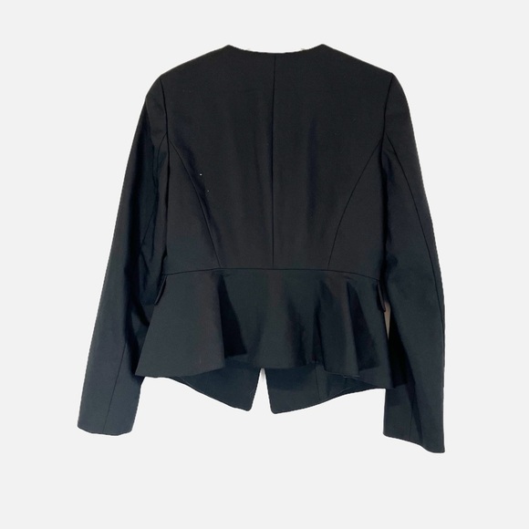 Ann Taylor Single Button Blazer Black Peplum Hem Office Career Wear Size 6 - Picture 2 of 10